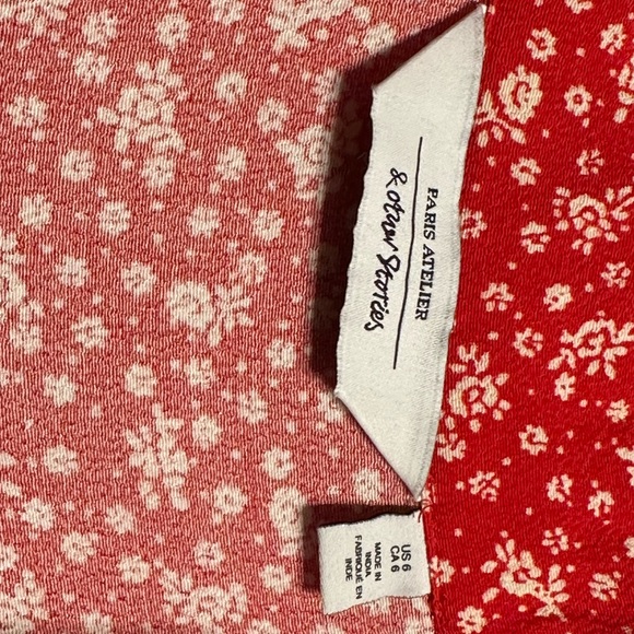 & OTHER STORIES- Red Floral Sleeveless Shirt Dress - Picture 6 of 10